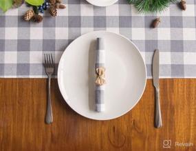 img 2 attached to 🏞️ Premium 100% Cotton Buffalo Check Table Runner - 13x72 inches, Grey, Machine Washable - Ideal Table Décor for Everyday Use