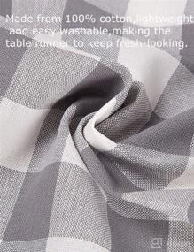 img 3 attached to 🏞️ Premium 100% Cotton Buffalo Check Table Runner - 13x72 inches, Grey, Machine Washable - Ideal Table Décor for Everyday Use