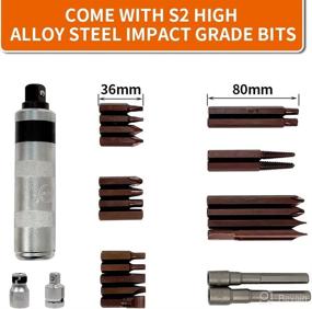 img 1 attached to 🛠️ AKM Hand Manual Impact Driver Set Extractor - 26 PCS S2 Steel Hex Phillips Slotted Screwdriver Bits, Reversible Design with Enhanced Durability, Ideal for Disengaging Rusted Fasteners or Frozen Bolts