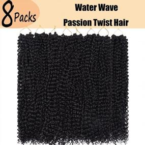 img 3 attached to Bohemian Water Wave Crochet Hair 22Inch - Dorsanee Passion Twist, 8 Pack Long Synthetic Hair Extensions In Natural Black (1B) For Black Women'S Braiding Hair Passion Twists