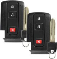 🔑 2 pack of keyless entry remote smart key with insert mozb31eg for 04-09 toyota prius логотип