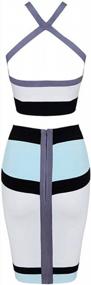 img 2 attached to HLBandage Halter Crop Top And Mini Skirt Outfit 2 Piece Rayon Bandage Dress