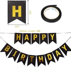 img 1 attached to Баннер для украшения дня рождения VCOSTORE - Баннер с днем ​​​​рождения с 5 золотыми воздушными шарами конфетти, для взрослых и детей, товары для украшения дня рождения