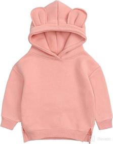 img 4 attached to 👶 Comfy Unisex Baby Hooded Sweatshirt: Long Sleeve Sweat Top for Ultimate Warmth