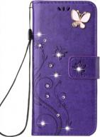 protect your iphone 11 pro in style with handmade rhinestone crystal butterfly flower flip wallet case by felico logo