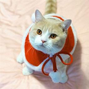 img 1 attached to WeeH Dog Clothes: Festive Red Christmas Cape Hooded Cloak for Cats, Xmas Holiday Costume & Winter Outwear