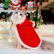 weeh dog clothes: festive red christmas cape hooded cloak for cats, xmas holiday costume & winter outwear логотип