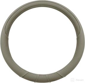 img 3 attached to 🚗 BDK Beige Perforated Microfiber Leather Steering Wheel Cover - Fits 14.5 to 15 Inch Diameter Wheels, Comfort Grip