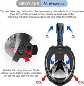img 3 attached to Keystand Full Face Snorkel Mask With Breathing Mechanism And Crystal Lens - 180° Panoramic View, Anti-Leak, Anti-Fog, Detachable Camera Mount Included