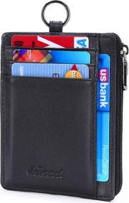 img 4 attached to 🔑 Leather Keychain Lanyard Men's Wallet with Credit Holder, Card Cases & Money Organizers