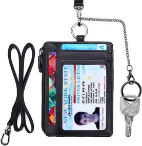 img 2 attached to 🔑 Leather Keychain Lanyard Men's Wallet with Credit Holder, Card Cases & Money Organizers