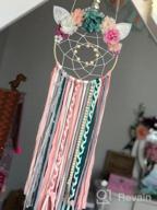 img 1 attached to Handmade Woven Unicorn Dream Catcher With Flowers And Braids: Perfect Wall Hanging Decoration For Girls And Kids - Silver Horn review by Brandon Selpasoria