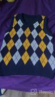 img 1 attached to 👕 Kids' Sleeveless Uniform Sweater Vest with V-Neck and Argyle Knit Plaid Design review by Mario Beats