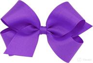 🎀 weestay clip: stylish girls' medium grosgrain hair bow with plain wrap logo