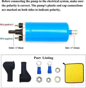 img 1 attached to 🔥 Masday 12V Gasoline Inline High Pressure Fuel Pump - 200LPH High Flow, 125PSI, Super Suction Power up to 16.4 Feet - Universal Replacement (Part Number: 0580464070)