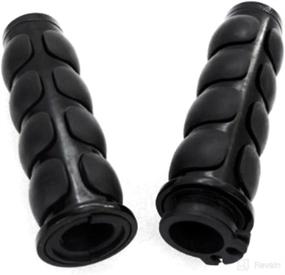 img 1 attached to 🏍️ Enhance Your Ride with TSWNE Motorcycle Chrome Rubber Handle Grips - Perfect Fit for Harley Suzuki Kawasaki Yamaha Honda (Black)