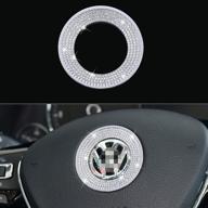 🚗 koruipei bling car accessories: sparkly steering wheel emblem & interior decal sticker set for vw volkswagen models логотип