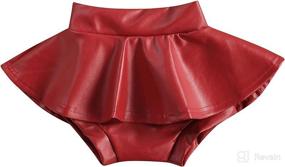 img 4 attached to GOOCHEER Baby Girl Velvet Pleated Skirt: Warm & Stylish High Waist Mini Skirt for Fall