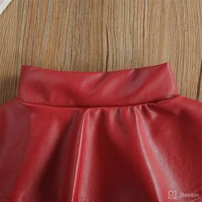 img 2 attached to GOOCHEER Baby Girl Velvet Pleated Skirt: Warm & Stylish High Waist Mini Skirt for Fall