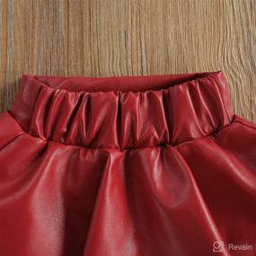 img 1 attached to GOOCHEER Baby Girl Velvet Pleated Skirt: Warm & Stylish High Waist Mini Skirt for Fall