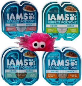 img 4 attached to 🐱 Iams Perfect Portions Grain Free Pate and Cuts in Gravy Indoor Cat Food 4 Flavors 8 Can Sampler Pack, Includes 2 Cans Each of Tuna, Chicken, Salmon, and Turkey - 2.6 Ounces (8 Cans Total), with Bonus Catnip Toy Bundle