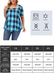 img 1 attached to ALLEGRACE Women Plus Size Blouses For Work Office Short Sleeve Summer Blouse Tops
