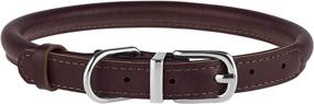 img 3 attached to 🐶 Durable and Stylish BRONZEDOG Rolled Leather Dog Collar for Small Medium Large Dogs—Available in Black and Brown