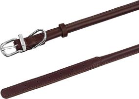 img 1 attached to 🐶 Durable and Stylish BRONZEDOG Rolled Leather Dog Collar for Small Medium Large Dogs—Available in Black and Brown