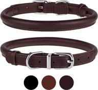 🐶 durable and stylish bronzedog rolled leather dog collar for small medium large dogs—available in black and brown logo