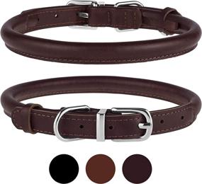 img 4 attached to 🐶 Durable and Stylish BRONZEDOG Rolled Leather Dog Collar for Small Medium Large Dogs—Available in Black and Brown