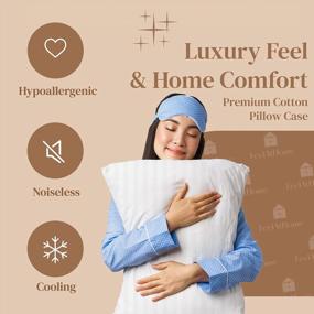 img 3 attached to Stay Dry And Comfortable With FeelAtHome'S 100% Cotton Waterproof Pillow Covers - Pack Of 10 Standard Size Pillowcases With Noiseless Zipper And Breathable Fabric