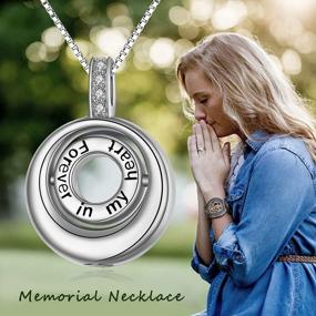 img 3 attached to WINNICACA Cremation Jewelry For Ashes Locket Ashes Necklace Urn Necklace For Women Sterling Silver Cremation Necklace For Ashes Fine Keepsake Picture Necklace Memorial Jewelry