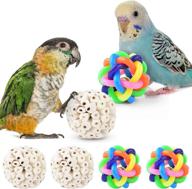 🐦 bissap bird shreddable toy, parrot sola balls chew shred colorful beak jingle bell foot balls for cockatoos, parakeets, mynahs, budgerigars, and love birds - set of 6 logo