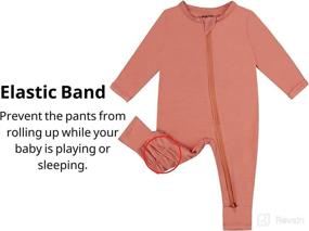 img 2 attached to 👶 Premium Bamboo Baby Rompers: Footless, 2-Way Zipper, Long Sleeve Pajamas