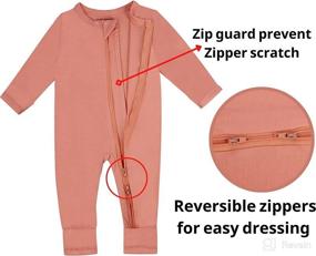 img 1 attached to 👶 Premium Bamboo Baby Rompers: Footless, 2-Way Zipper, Long Sleeve Pajamas