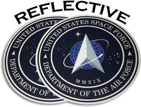 img 4 attached to Ichthusgraphics.com Space Force Decal Stickers 2 Pack Reflective 4.5” Vinyl - Perfect for Bumpers, Cars, Trucks, Laptops, and Windows! Explore the Weird and Funny Official Logo of USSF - A Must-Have Gift for NASA, SpaceX, Trump, Trek, and USA Flag Fans