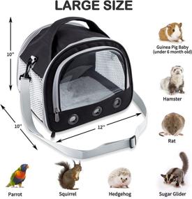 img 1 attached to 🐹 Large Size Small Animal Carrier Bag: Portable Guinea Pig Carrier with Strap for Hedgehog, Squirrel, Chinchilla - Upgraded Version