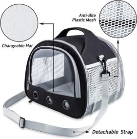 img 2 attached to 🐹 Large Size Small Animal Carrier Bag: Portable Guinea Pig Carrier with Strap for Hedgehog, Squirrel, Chinchilla - Upgraded Version
