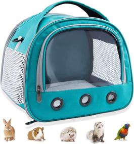img 4 attached to 🐹 Large Size Small Animal Carrier Bag: Portable Guinea Pig Carrier with Strap for Hedgehog, Squirrel, Chinchilla - Upgraded Version