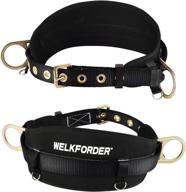 welkforder body belt with hip pad and 2 side d-rings for work positioning and restraint - tongue buckle safety harness with waist fitting size 30'' to 45'' - personal protective equipment logo