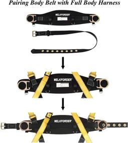 img 1 attached to WELKFORDER Body Belt With Hip Pad And 2 Side D-Rings For Work Positioning And Restraint - Tongue Buckle Safety Harness With Waist Fitting Size 30'' To 45'' - Personal Protective Equipment