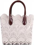 vintage off-white cotton lace women's tote bag - solid clear handbag with fabric logo