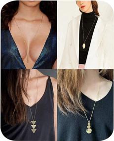 img 2 attached to Complete Your Jewelry Collection With Fesciory'S 6-Piece Long Pendant Necklace Set For Women In Gold