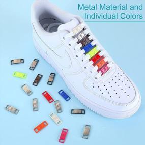 img 1 attached to Upgrade Your Sneakers With DIFFWAY Flat Shoe Laces And Metal Charms Set - Perfect For Athletic Running Shoes