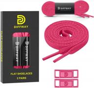 upgrade your sneakers with diffway flat shoe laces and metal charms set - perfect for athletic running shoes logo