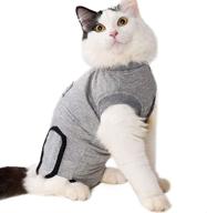 🐱 rozkitch professional cat recovery suit: ideal abdominal wound & skin solution, vet recommended xs for after surgery wear, breathable & anti-licking logo