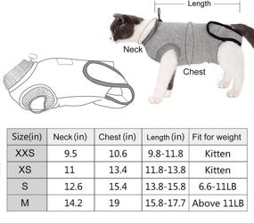 img 3 attached to 🐱 ROZKITCH Professional Cat Recovery Suit: Ideal Abdominal Wound & Skin Solution, Vet Recommended XS for After Surgery Wear, Breathable & Anti-Licking