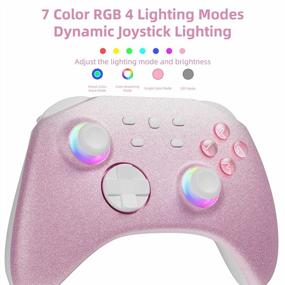 img 3 attached to Mytrix Pro Controller For Nintendo Switch/OLED/Lite Steam Deck With Turbo, Motion, Vibration, Wake-Up And RGB Lighting - Gradient Pink Wireless Gaming Genshin Impact