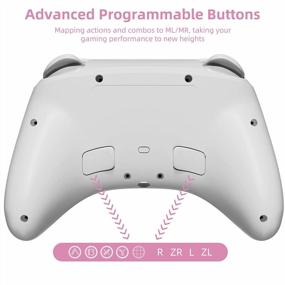 img 1 attached to Mytrix Pro Controller For Nintendo Switch/OLED/Lite Steam Deck With Turbo, Motion, Vibration, Wake-Up And RGB Lighting - Gradient Pink Wireless Gaming Genshin Impact