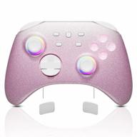 контроллер mytrix pro для nintendo switch/oled/lite steam deck с режимами turbo, motion, vibration, wake-up и rgb-подсветкой - gradient pink wireless gaming genshin impact логотип
